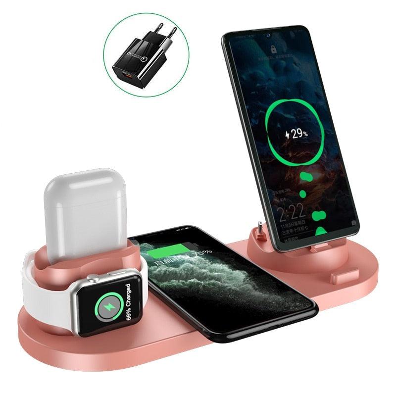 Charger Pro QSM5 - Estação Carregadora Sem Fio 4 em 1 iPhone Samsung AirPods SmartWatch - Smash Store